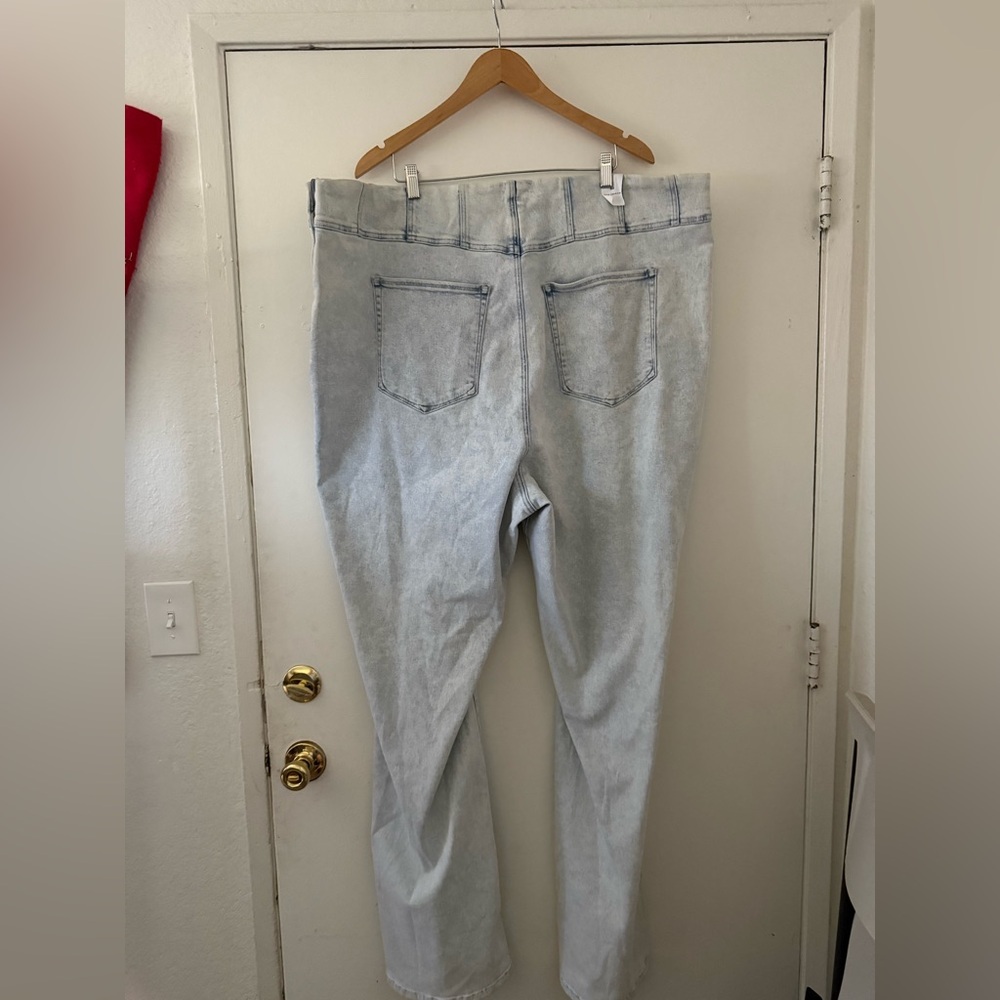 Good American Legs Flare Corset Tall High Rise Waist Y-York Jean Light Wash Blue - Picture 8 of 15